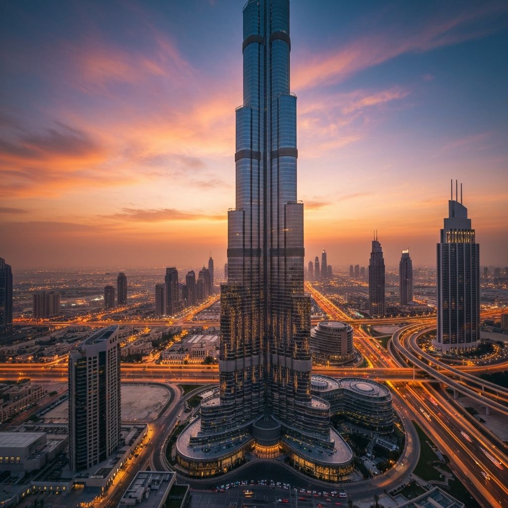Dubai, UAE - Burj Khalifa at golden hour